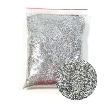 100g Brokat Srebrny METALIC do farb 0,4mm - produkt Polski !!!