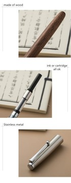 Обновленная классическая деревянная перьевая ручка, сверхтонкое перо 0,38 мм для каллиграфии