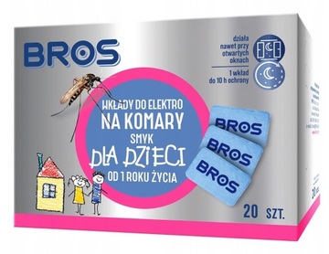 BROS Elektro WKŁADY Zapas na KOMARY dla Dzieci x20