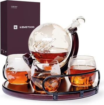 ELEGANCKA KARAFKA DO WHISKY ZESTAW PREZENT WHISKEY