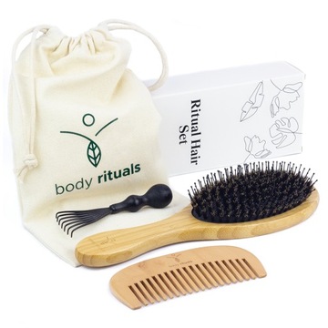 BODY RITUALS ZESTAW SZCZOTKA DO WŁOSÓW WŁ DZIKA