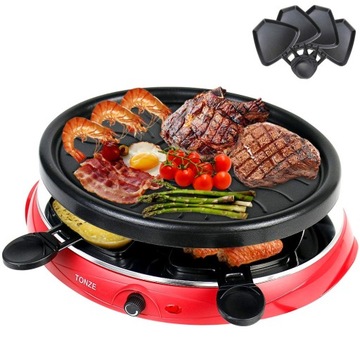 Raclette grill elektryczny TONZE Raclette czerwony 900 W