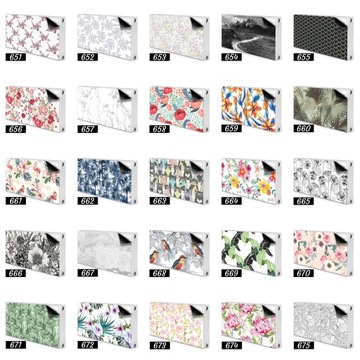 Крышка радиатора в гостиную 80х60 Птицы акварельные