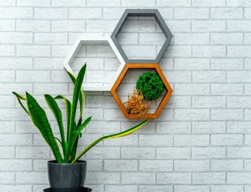 ПОЛКА СОТОВАЯ ШЕСТИГРАННАЯ СОСНА 3 ШТ.