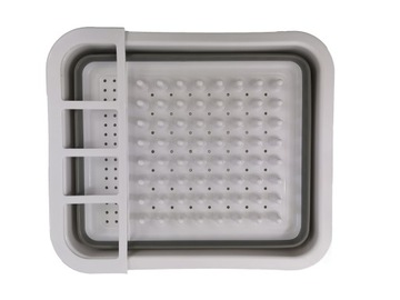 БОЛЬШАЯ ПОДСТАВКА ДЛЯ СУШИЛКИ ПОСУДЫ С ПОДДОНЕМ, ОДНОУРОВНЕВАЯ, СИЛИКОНОВАЯ