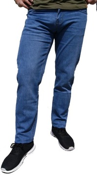 Spodnie Jeansy Niebieskie Męskie Klasyczne Jeansy Proste Dżins Rozmiar 36