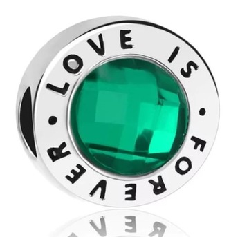 MD charms love is forever zielony kamień S925