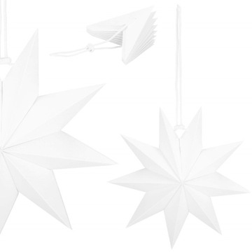 БОЛЬШАЯ ПОДВЕСНАЯ 3D БУМАЖНАЯ ЗВЕЗДА 30см РОЖДЕСТВЕНСКАЯ ДЕКОРАТИВНАЯ ЗВЕЗДА