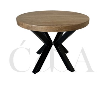 lity dębowy drewniany stolik kawowy okrągły 60 cm