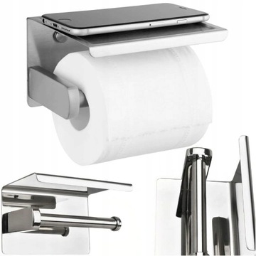 UCHWYT NA PAPIER TOALETOWY Z PÓŁKĄ CHROM LOFT WC