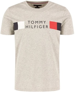 TOMMY HILFIGER EST T-SHIRT KOSZULKA MĘSKA SZARA NA PREZENT / XL