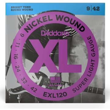 Struny elektryk D'Addario EXL120 9-42 24h