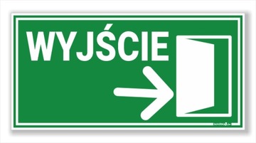 Wyjście - BHP duża Naklejka ODBLASKOWA