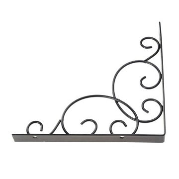 ДЕРЖАТЕЛИ ПОЛОК В ЦВЕТОЧНОМ СТИЛЕ ДЛЯ НАСТЕННОГО КРЕПЛЕНИЯ, ЧЕРНЫЕ 2 ШТ.