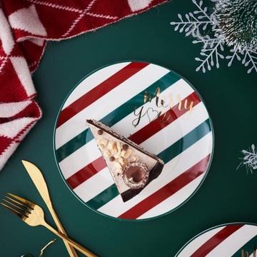 Рождественские десертные тарелки Салатные тарелки Набор из 4 шт., 20 см