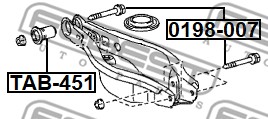 Болт крепления маятника FEBEST 0198-007