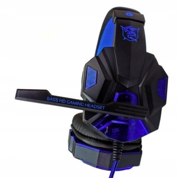 ИГРОВЫЕ НАУШНИКИ ДЛЯ ГЕЙМЕРОВ СВЕТОДИОДНЫЙ МИКРОФОН