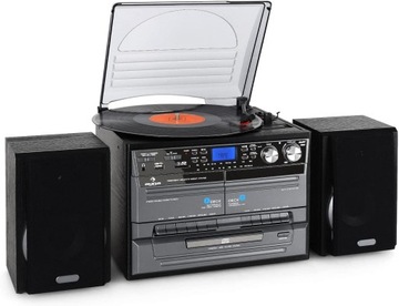 Wieża stereo Auna gramofon MP3/kaseta/CD
