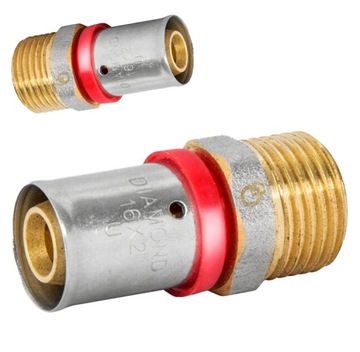 ZŁĄCZKA NYPLOWA ŁĄCZNIK PEX ALUPEX ZAPRASOWYWANA GZ 20x3/4 ZPR DIAMOND