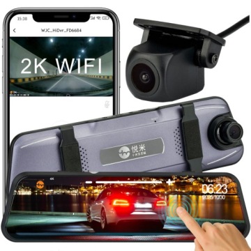 WIDEOREJESTRATOR in das Auto 2K YUEMI Y6 W LUSTERKU + KAMERA für heck WIFI