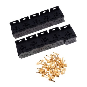 ZESTAW UCHWYTÓW PODSTAWY PRZEKAŹNIKÓW 30A-80A (10 SZT. 5-PINOWE GNIAZDO PRZEKAŹNIKA 50 SZT. 6,3 MM TERMI