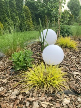 СВЕТОДИОДНАЯ САДОВАЯ ШАРОВАЯ СВЕТИЛЬНА СОЛНЕЧНАЯ, БЕЛАЯ, ТЕПЛЫЙ СВЕТ, БОЛЬШАЯ, 30 СМ