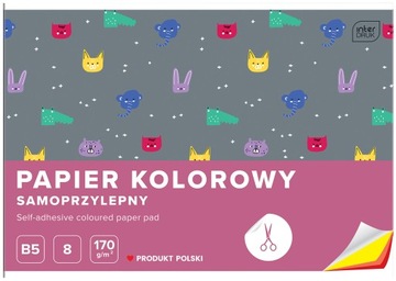 Papier kolorowy samoprzylepny INTERDRUK B5 8kartek