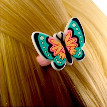 Бабочки Резинки для волос детские, махровые салфетки с бабочками