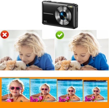 Компактная цифровая камера, HD 1080p 44 МП, фотоаппарат, для детей