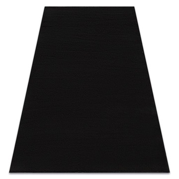 MIĘKKI DYWAN SHAGGY DO SALONU SYPIALNI DO PRANIA 60x100 GŁADKI czarny #P001
