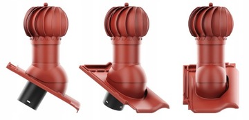 Kominek wentylacyjny OBROTOWY kulisty fi125 BRAAS RUBIN 9V KOLORY