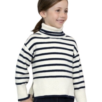 Golf Abel&Lula 5853 sweter ciepły kremowy granatowy r. 158