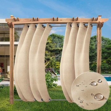 2 szt. MATERIAŁ WODOODPORNY ZASŁONY 132cm*238cm