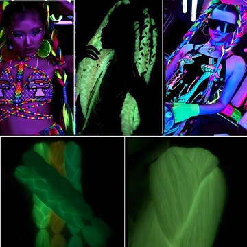 Синтетические волосы для косичек СВЕТЯЩИЕСЯ ОМБРЕ ЦВЕТНЫЕ косички для детей