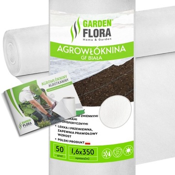 AGROWŁÓKNINA BIAŁA GF 1,6x350m 50g Jesienno/ZIMOWA OKRYCIOWA OTULINA GRUBA