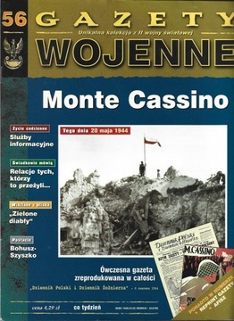 GAZETY WOJENNE 56 Monte Cassino + REPRINT GAZETY i AFISZ