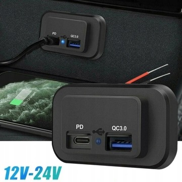 БЫСТРОЕ ДВОЙНОЕ ЗАРЯДНОЕ УСТРОЙСТВО PD QC 3.0, РАЗЪЕМНАЯ ПАНЕЛЬ