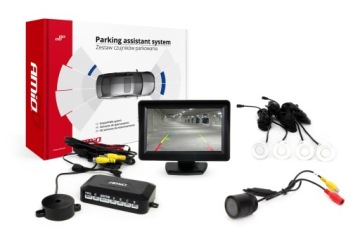 Sada parkovacích senzorů TFT01 4,3" s kamerou HD-301-IR, 4 senzory, bílé