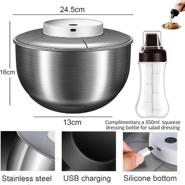 Электронная салатница, нержавеющая сталь, объём 4,8 л.