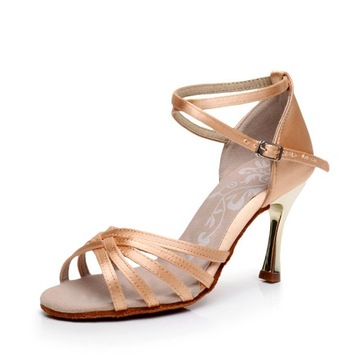 Baleriny 8cm satynowe buty do tańca na wysokim obcasie B237-67