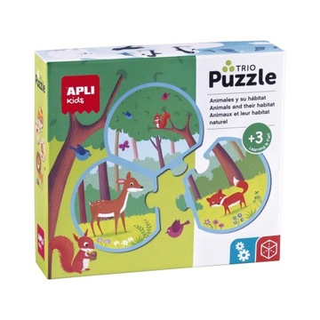 Puzzle trzyczęściowe Apli Kids - Zwierzęta i ich ś