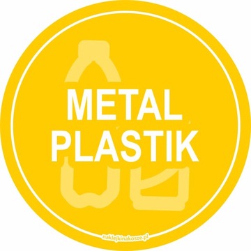 Naklejka NA KOSZ SEGREGACJA śmieci PLASTIK 15 cm