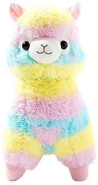 MASKOTKA PLUSZOWA TĘCZOWA ALPAKA LAMA 25CM