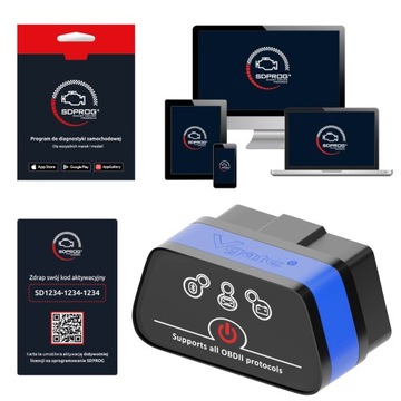 Interfejs Diagnostyczny OBD2 ELM327 Vgate iCar 2 Bluetooth 3.0 + SDPROG kod