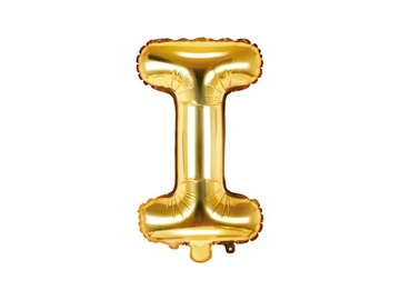 Balon foliowy litera I złota 35cm 1szt