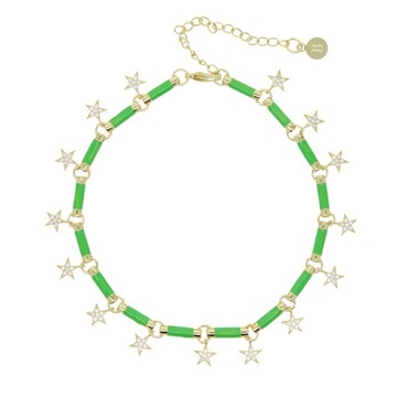 Zielona neonowa emalia kolorowa letnia biżuteria p