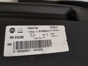 2015R + FIAT 500 FACELIFT SVĚTLOMET HALOGEN PRAVÝ SVĚTLO DRL LED W NÁRAZNÍK