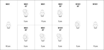 Масленки KALAMITKI, набор 110 шт. YT-06888