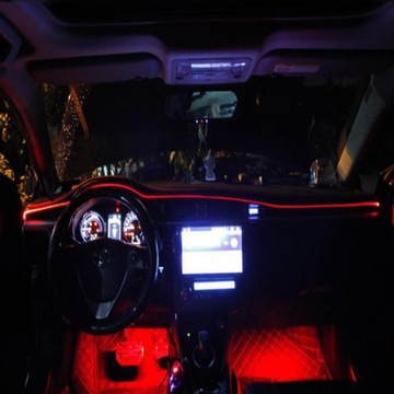 Комплект из 5 светодиодов RGB окружающего освещения автомобиля, 6 м