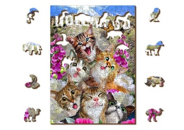 Drewniane Puzzle Kocięta w Hollywood 200 elemenów